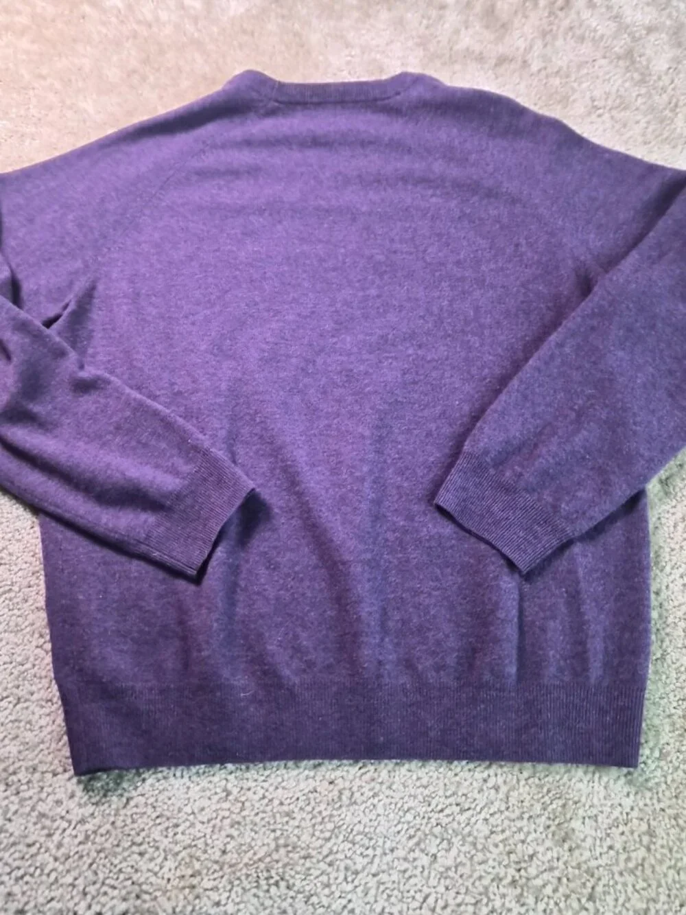 J.CREW Men's Sweater Size Large 100% Merino Wool Pullover Purple Crew Neck G226